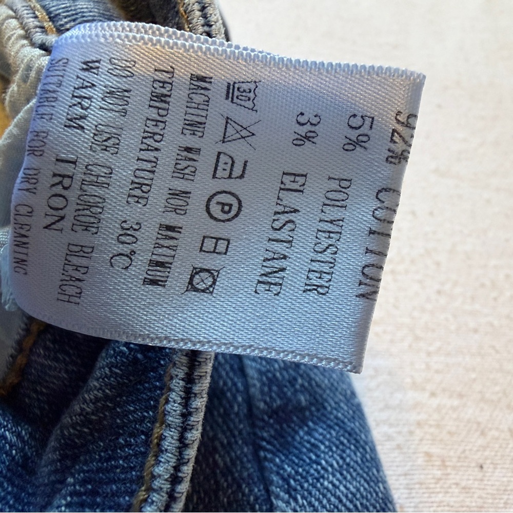 ThCreasa Denim Maxi‎ Skirt Women's Size XS Stretch Medium Blue Distressed Wash - Picture 6 of 9